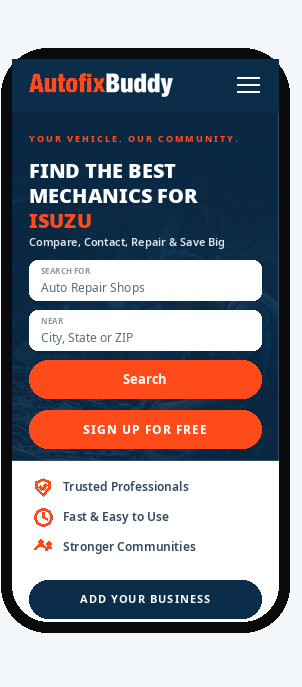 AutoFixBuddy App Phone AutoFixBuddy app on a phone